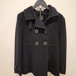 Express Charcoal Double-Breasted Coat